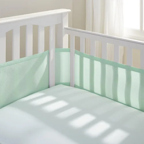 Miniatura 19 de Forro transpirable de malla para cunas de tamaño completo de BreathableBaby, malla clásica de 3mm, ecru natural (Tamaño 4FS cubre 3 o 4 lados)