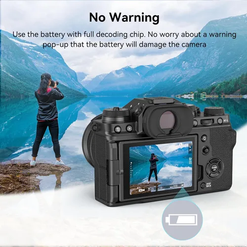 Miniatura 5 de SMALLRIG Batería USB-C de repuesto de 2400 mAh para Fujifilm NP-W235, 2.5H completamente cargada, para Fuji X-T5, X-T4, GFX100S, para Fujifilm X-T5