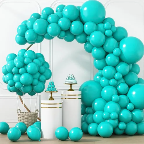 Miniatura 46 de Rubfac - Globos azul rey, 129 unidades, diferentes tamaños, 18, 12, 10 y 5 pulgadas para arco de guirnalda, decoración de cumpleaños azul, baby Azul