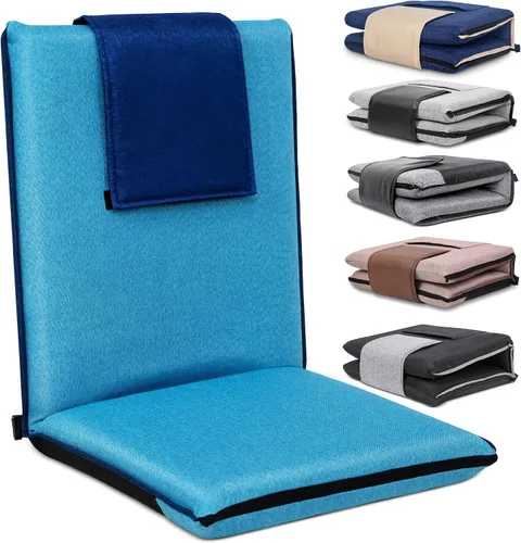Miniatura 10 de Silla de Piso con Soporte para la Espalda, Silla de Piso Ajustable de 14 Posiciones, Asiento Portátil en el Suelo para Adultos y Niños, Asiento