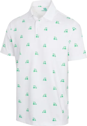 Camisa tipo polo, de golf, Dry Fit, manga corta, a rayas, para hombre