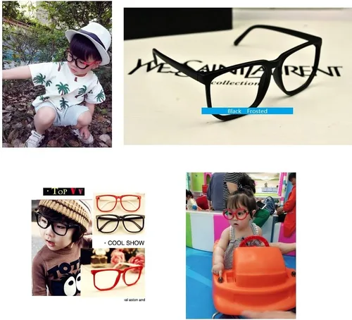 Miniatura 3 de Montura de gafas para niños, con estilo, sin lentes, paquete de 3