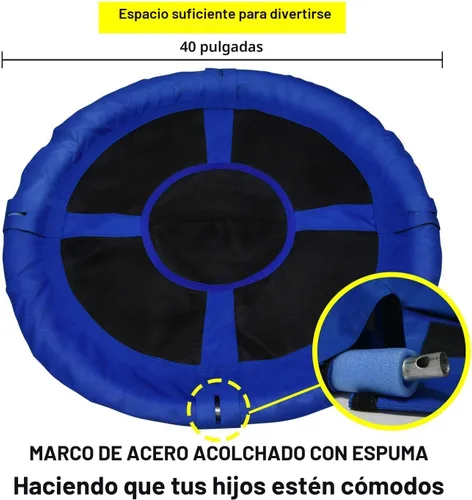 Miniatura 5 de PACEARTH Columpio de árbol de 40 pulgadas, capacidad de peso de 900 libras, 2 correas colgantes adicionales, cuerdas ajustables de múltiples hebras