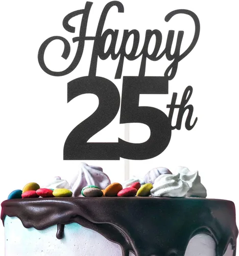 Miniatura 37 de LINGTEER - Decoración para pastel con texto "Happy Birthday 100", color negro