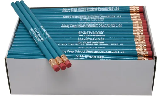 Miniatura 4 de Pencil Guy Lápices redondos negros mate impresos personalizados, 500 por caja, color negro mate