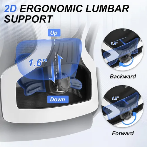 Miniatura 5 de Silla de oficina ergonómica de 750 libras, sillas de oficina grandes y altas mejoradas para personas pesadas, silla de escritorio de malla con Negro