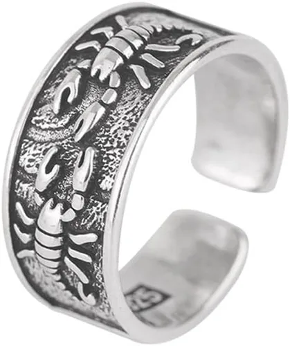Anillos abiertos de escorpión de moda para hombres, mujeres y niñas, animales geniales, punk, vintage, declaración de insectos, ajustable, apilable,