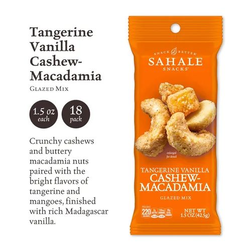 Miniatura 2 de Sahale Snacks - Mezcla glaseada de nueces de macadamia, anacardos, vainilla y mandarina, 1.5 onzas (paquete de 18)