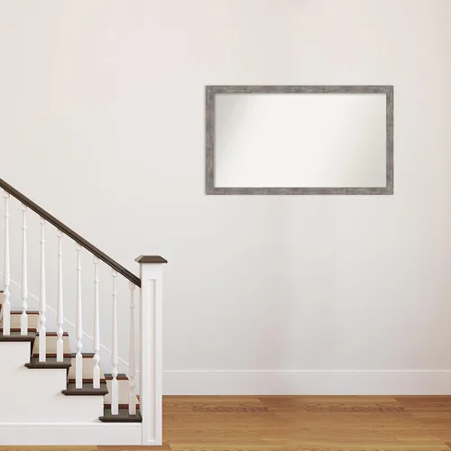 Miniatura 5 de Amanti Art Silver Bathroom Mirror for Over Sink, 24x41 Custom Made Marred Pewter Rectangle Vanity Mirror, Large Casual Wood Frame, Hangs Horizonally