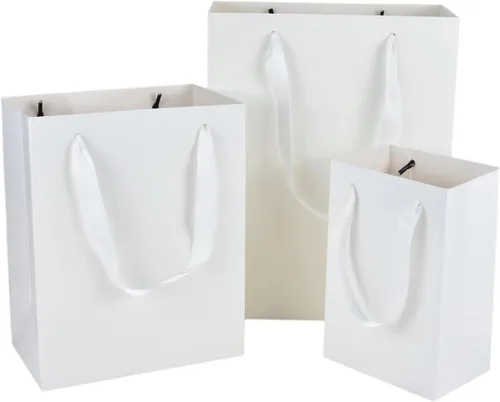 Miniatura 9 de HUAPRINT Paquete de 30 (10 juegos) bolsas de papel negras con asas, tamaños mixtos de 5.25 x 3.75 x 8 pulgadas, 8 x 5 x 10 pulgadas y 10 x 5 x 13