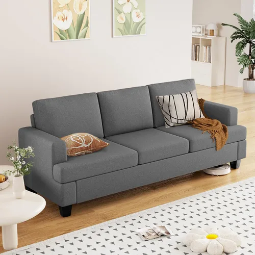Miniatura 16 de Furnimart Sofás Seccionales para Sala de Estar, Modernos 2 Sofás de Dos Plazas y Sofá de 3 Plazas, Juego de Sofá de Asiento Profundo Color Crema