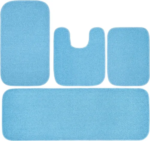 Miniatura 34 de Garland Rug Gramercy - Alfombra de baño rectangular lavable de polipropileno de felpa de 20 x 34 pulgadas, color azul lavabo, suave, absorbente