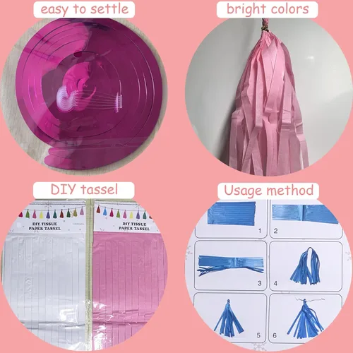 Miniatura 7 de Decoraciones de 4º cumpleaños para niñas, globos de feliz cumpleaños rosa y blanco con el número 4, suministros para fiesta de cumpleaños