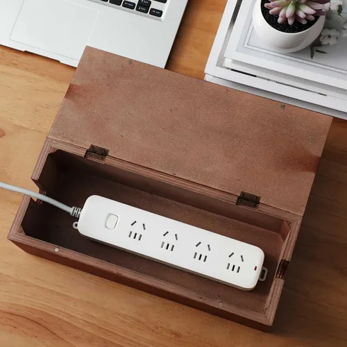 Miniatura 7 de Juego de 3 cajas de organización de cables con 130 piezas, organizador de cables de 3 tamaños, caja organizadora de cables de escritorio, soporte
