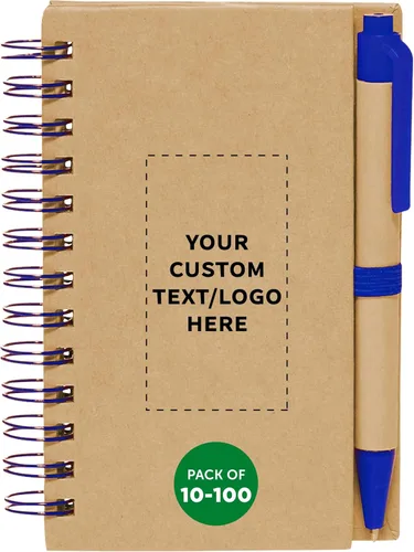 Miniatura 5 de DISCOUNT PROMOS Juego de 1 mini cuadernos en espiral personalizados con bolígrafos de tinta negra, paquete personalizado a granel, perfecto