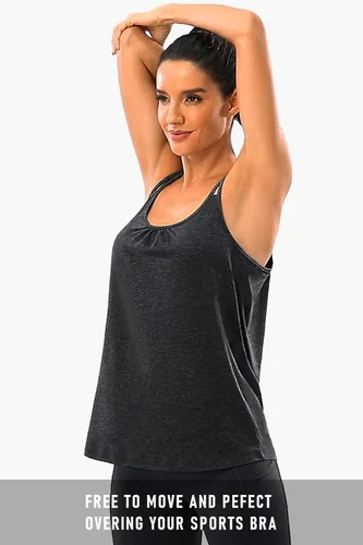 Miniatura 3 de Hibelle Camiseta sin mangas para mujer con cuello redondo y espalda cruzada
