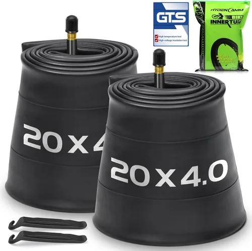 1/2/4 Pack 20x4 26x4.0 Fat Bike Tube with AV 32mm Schrader Valve, Premium Butyl Rubber Fat Tire Bike Tubes with Tire Levers, 20, 26x3.5-4.5 Bike