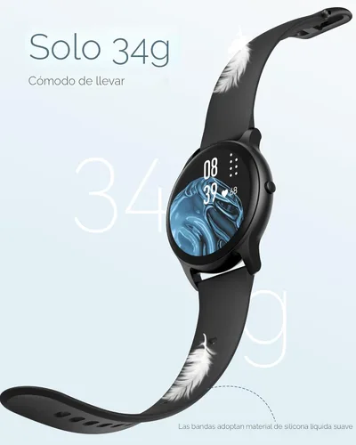 Miniatura 2 de AGPTEK Reloj inteligente para mujeres y hombres, reloj inteligente impermeable 5ATM para teléfonos Android e iOS, reloj de seguimiento de actividad