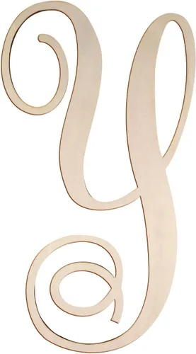Miniatura 29 de Letras de madera cursivas para decoración de pared, letras grandes de madera de 14 pulgadas, monograma sin terminar, letras de madera, manualidades