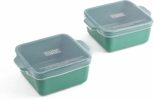 Miniatura 10 de Souper Cubes Juego de 4 platos para hornear de cerámica de 2.0-5 x 3 pulgadas para horno, fabricados en Estados Unidos, mini platos de cerámica