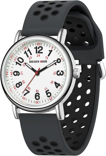 Miniatura 25 de GOLDEN HOUR - Reloj de enfermera impermeable para profesionales médicos, estudiantes, mujeres y hombres, esfera luminosa de fácil lectura, 24 horas