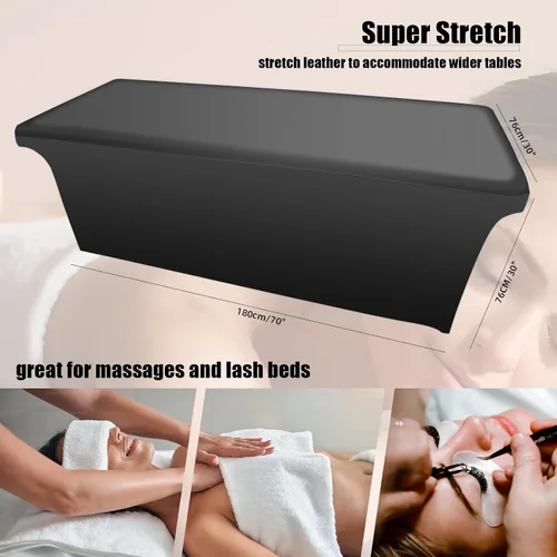 Miniatura 3 de Funda de Cama de Pestañas Limpiable de Cuero PU para Mesa de Masaje, Funda de Cama de Spa Impermeable y Reutilizable, Libre de Olor y de Alta