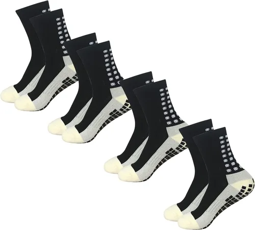 Yufree Grip - Calcetines de fútbol antideslizantes antideslizantes para hombre, para fútbol, baloncesto, deportes, 4 pares