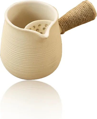 Tetera de cerámica para parrilla de carbón, estufa de arcilla de 17.6 onzas/16.9 fl oz, tetera hirviendo, multiusos, parrilla de carbón al aire Pot