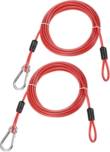 Miniatura 17 de Cable de seguridad con ganchos y bucles [2 piezas] – 6.56 pies / 258.3 pulgadas de acero inoxidable para equipaje de seguridad para bicicletas