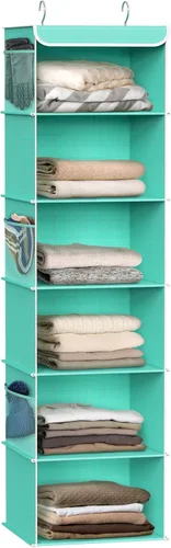 Miniatura 16 de Simple Houseware - Organizador colgante para clóset de 6 estantes, Rosa
