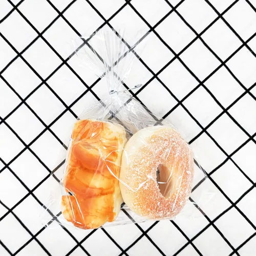Miniatura 4 de 100 bolsas de celofán de 8 x 10 pulgadas, bolsas transparentes para golosinas con lazos giratorios de 4 pulgadas, bolsas de plástico