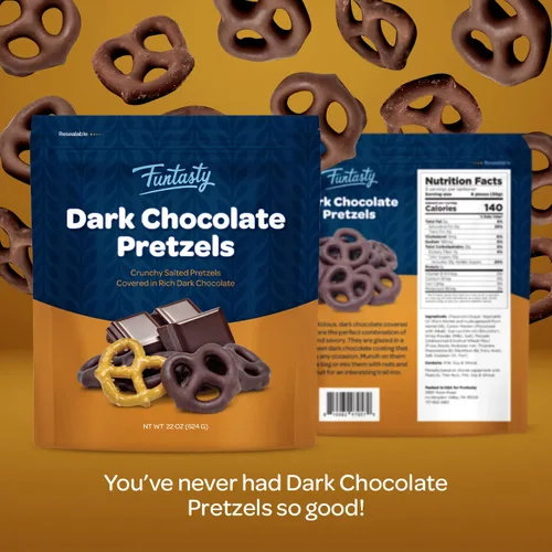 Miniatura 2 de Pretzels cubiertos de chocolate negro - Paquete de 22 onzas