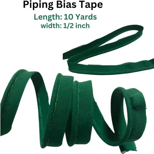 Miniatura 2 de Cinta al bies de 1/2 pulgada x 10 yardas, poliéster para costura, manualidades, cinta de encuadernación para dobladillo, costura, costura, Verde