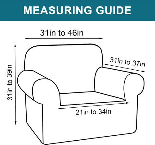Miniatura 6 de Turquoize Fundas 100% impermeables para silla, fundas elásticas para sala de estar, sofá, funda de sofá con brazos, protector de muebles para sillas