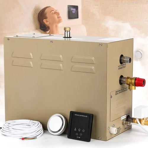 Kit generador de ducha de vapor de 15 KW para baño, sauna, spa, cabezal de vapor de aromaterapia, sistema de autodrenamiento, controlador