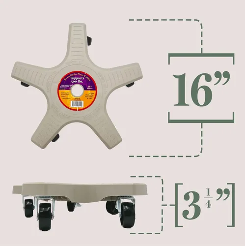 Miniatura 5 de Bosmere Soporte para Plantas de 16 pulgadas - Soporte Rodante para Plantas de Servicio Pesado con Ruedas con Seguro, Capacidad de 500 libras