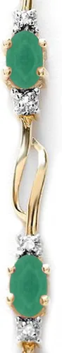 Miniatura 3 de Galaxy Gold GG Pulsera de tenis de oro macizo de 14 quilates con esmeraldas naturales y diamantes naturales