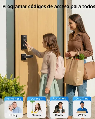 Miniatura 6 de Philips Cerradura de puerta inteligente WiFi con asa, control remoto con aplicación WiFi integrada, cerraduras de puerta de entrada sin llave