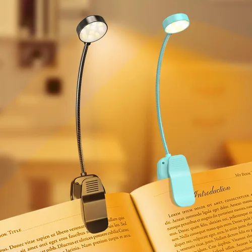 Miniatura 14 de KTEBO Luz de libro recargable para leer en la cama, lámpara de lectura de libros para cuidar los ojos con 10 modos LED, luz portátil ligera de 1.3