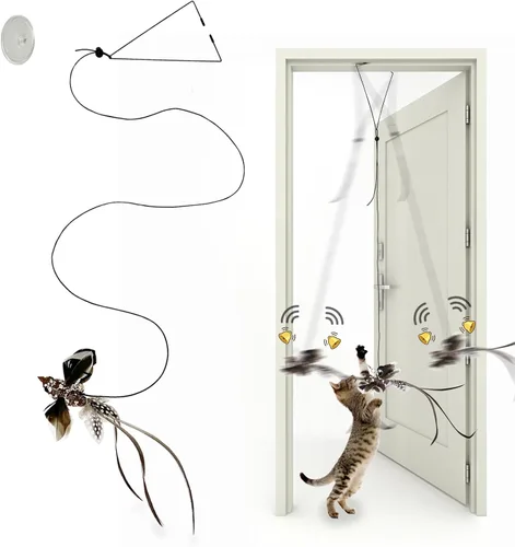 Miniatura 8 de Juguetes para Gatos de Interior Colgante de Puerta Retráctil Volador Da Bird Juguete para Gato para Gatitos Diversión Ejercicio Cuerda Interactiva