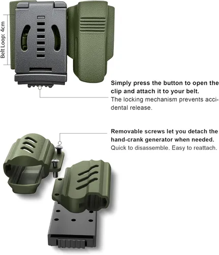Miniatura 7 de VIPERADE VAK6 Multiherramienta de supervivencia con cuchillo plegable, linterna LED, encendido por pulso y generador de manivela, cuchillo