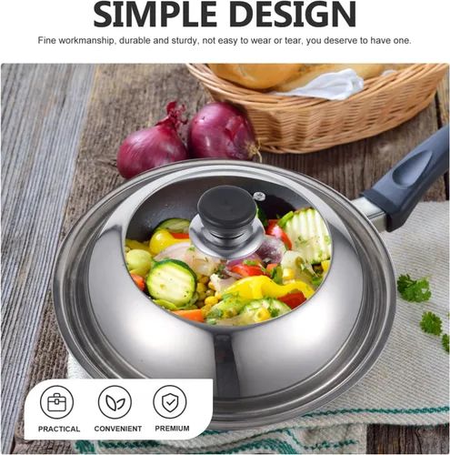 Miniatura 5 de YARNOW Cubierta de olla visible de 11 pulgadas con perilla y tapa de vidrio transparente para cocinar sartén y wok accesorio de utensilios de cocina