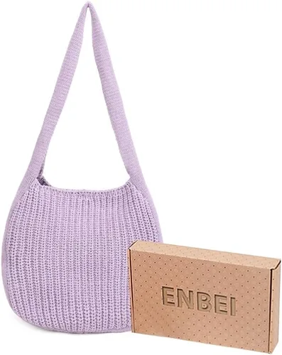 Miniatura 3 de ENBEI Bolsos de hombro para mujer Bolsos de ganchillo Bolso de punto grande Bolso de mano estético para la escuela lindo Bolsas de mano Bolsa