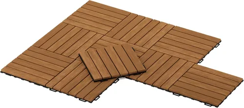 Miniatura 4 de Furinno FG181034 Tioman - Azulejos de madera para pavimento, natural (paquete de 10)