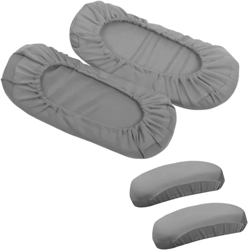 Miniatura 9 de 1 par de fundas elásticas para sillas de computadora, fundas suaves para sillas de escritorio, protectores de muebles para oficina, escritorio, Negro
