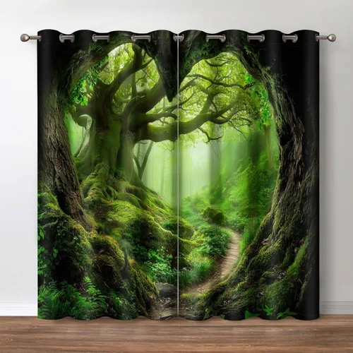 Miniatura 10 de Aimego Cortinas opacas abstractas con ojales para ventana, para el hogar, dormitorio, sala de estar, 2 paneles (42 x 54 pulgadas)