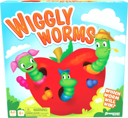Pressman Wiggly Worms - Juego preescolar de memoria a juego de colores, niños a partir de 4 años