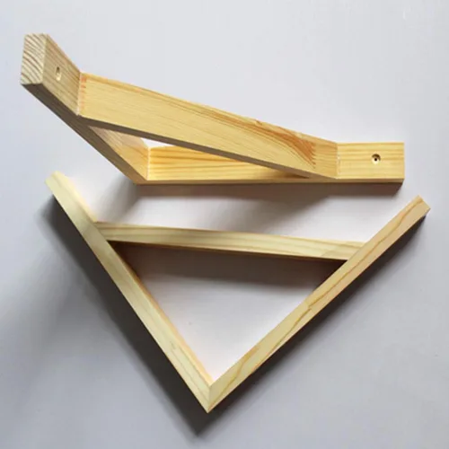 Miniatura 2 de Soportes para estante de madera de pino maciza oculta para montaje en pared, soportes flotantes para estanterías, cocina, sala de estar, decoración