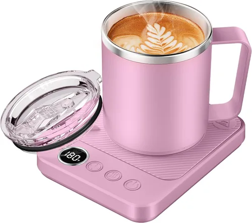 Miniatura 9 de Calentador de Taza de Café y Juego de Taza para Escritorio, Calentador Eléctrico de Taza de Café con Taza Calentada de 16oz, Calentador de Café