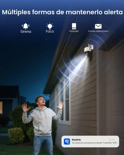 Miniatura 6 de REOLINK 4K Cámara de seguridad WiFi con cable para exterior, lente dual de 8MP, cámara PTZ 360, seguimiento automático, detección inteligente